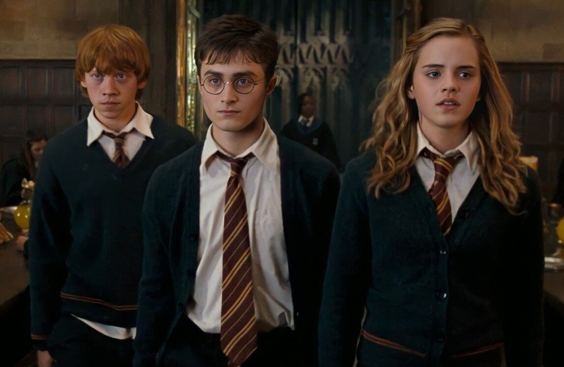 Harry Potter main characters - Harry, Hermoine, and Ron