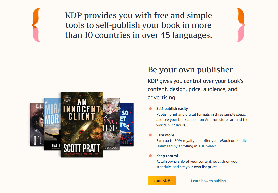 Amazon Kindle Direct Publishing website