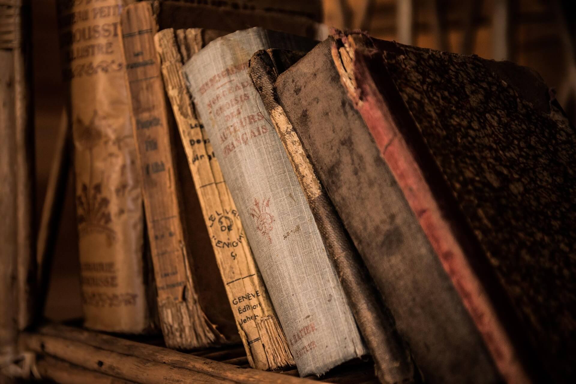 old books on a shelf