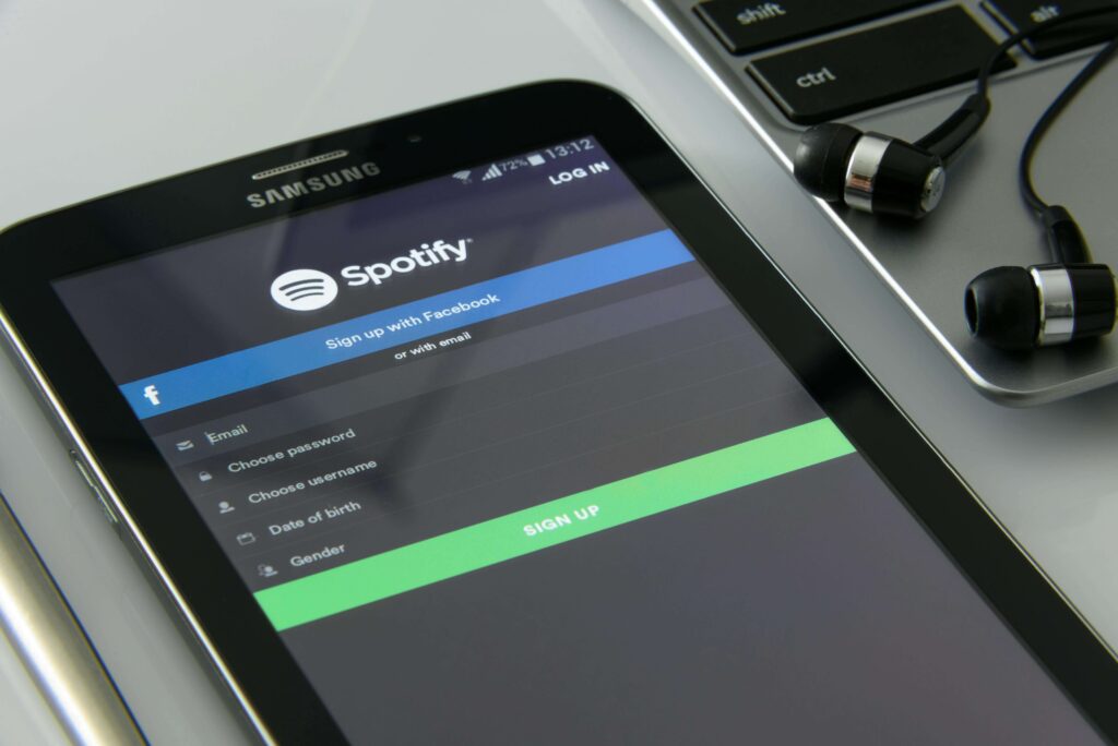 Spotify on a smartphone