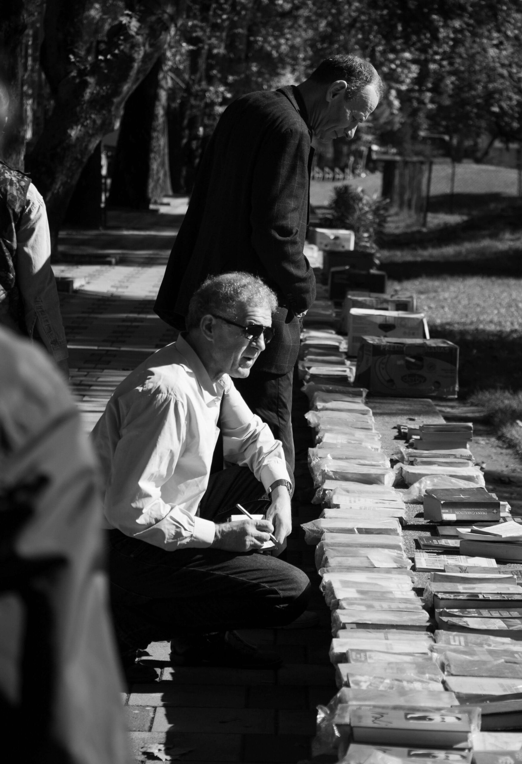 author selling his books directly to customers