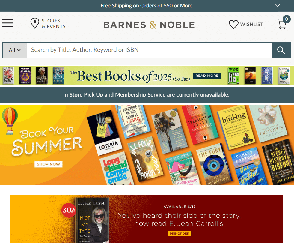 Barnes & Noble Website