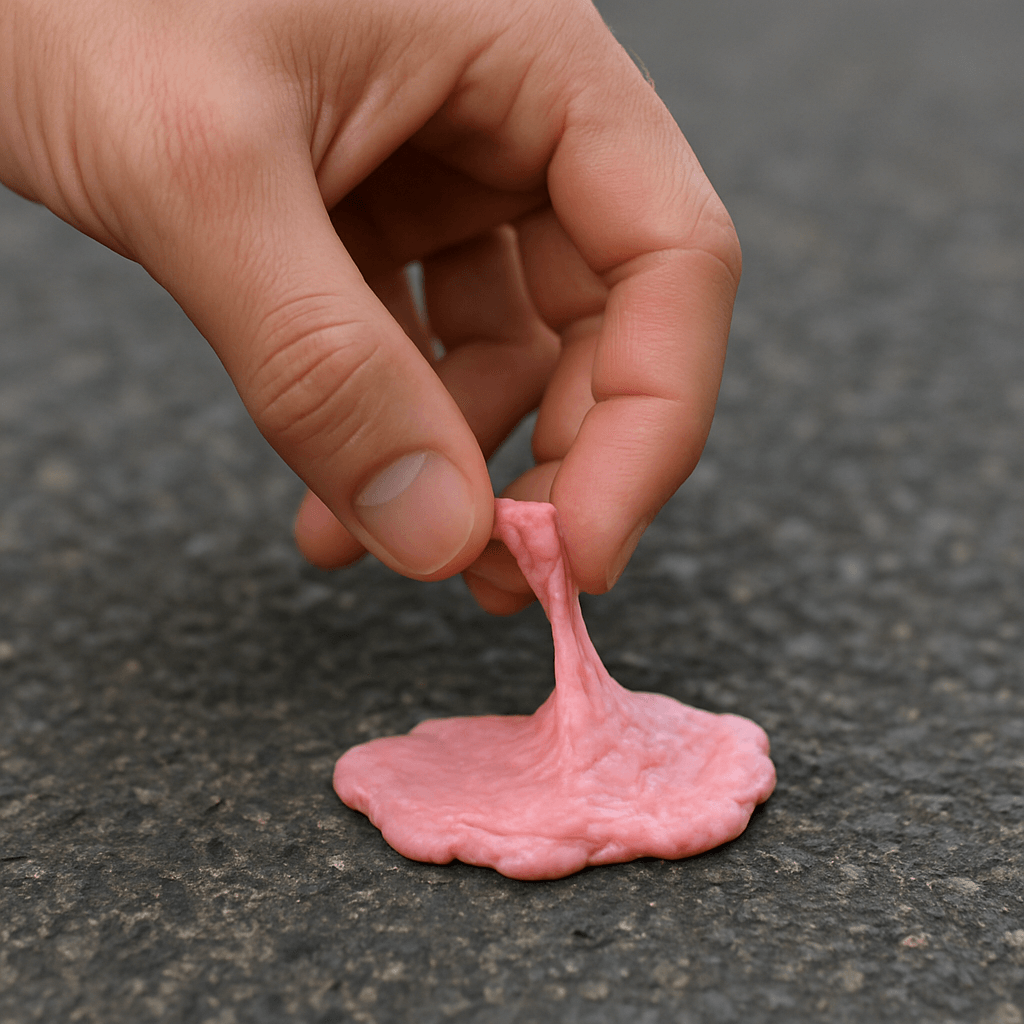 pulling gum on the road