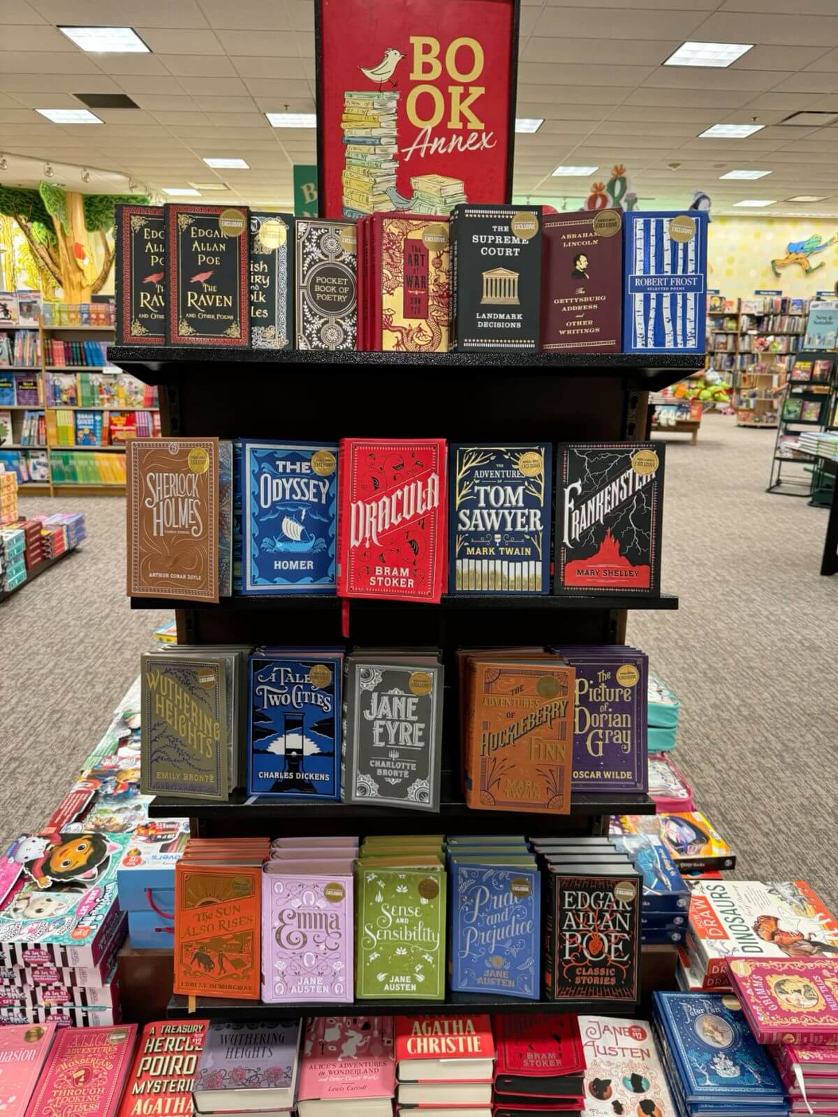 books on display in a bookstore