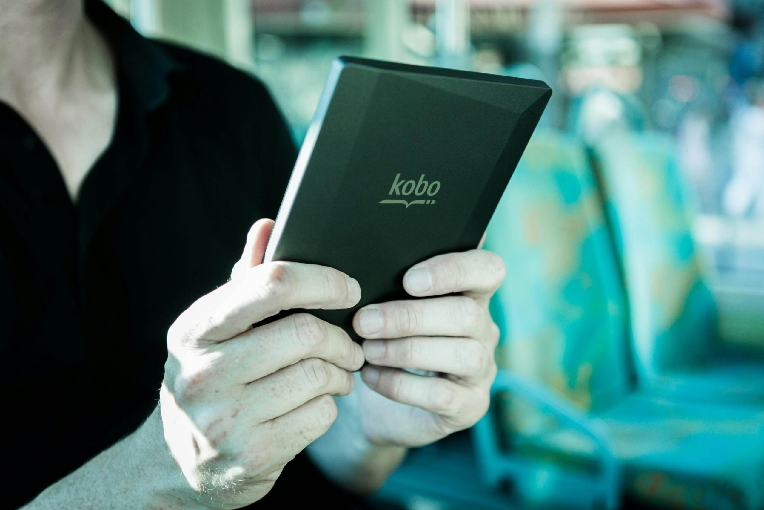 reader using a Kobo ereader