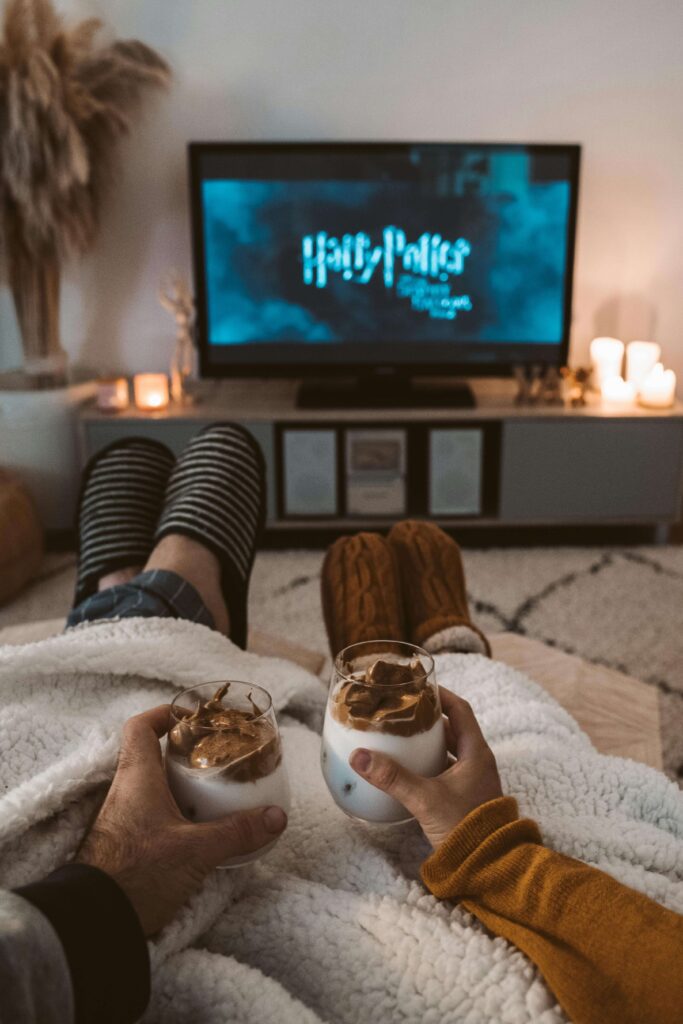 couple watching Harry Potter