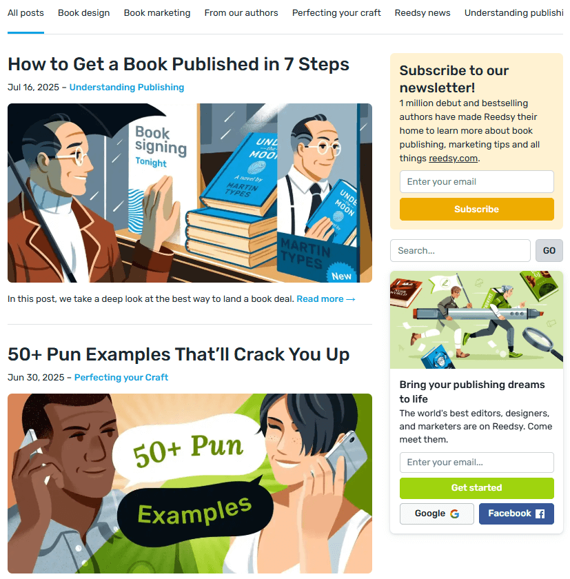 writing page on Reedsy