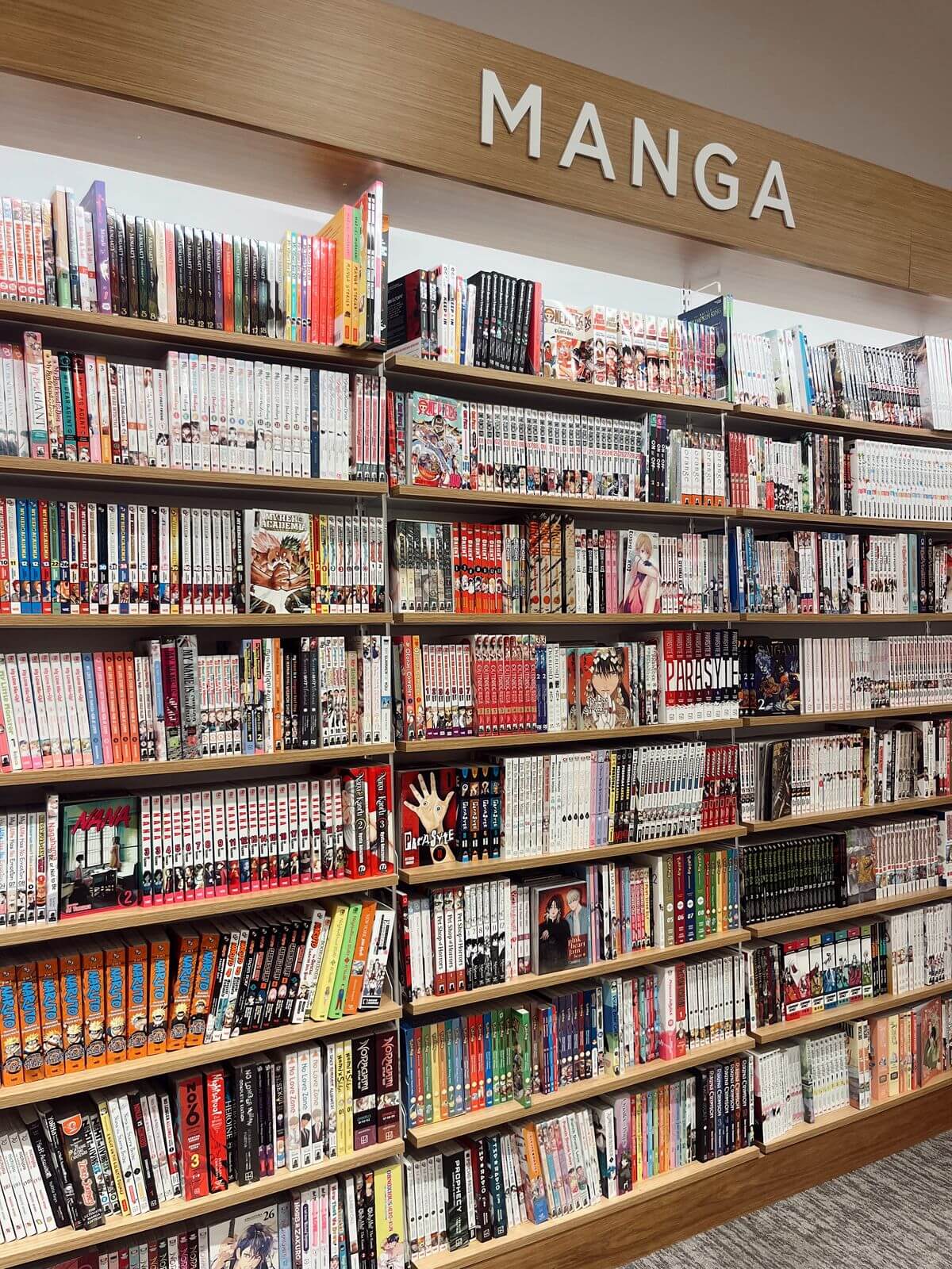 Manga section bookstore